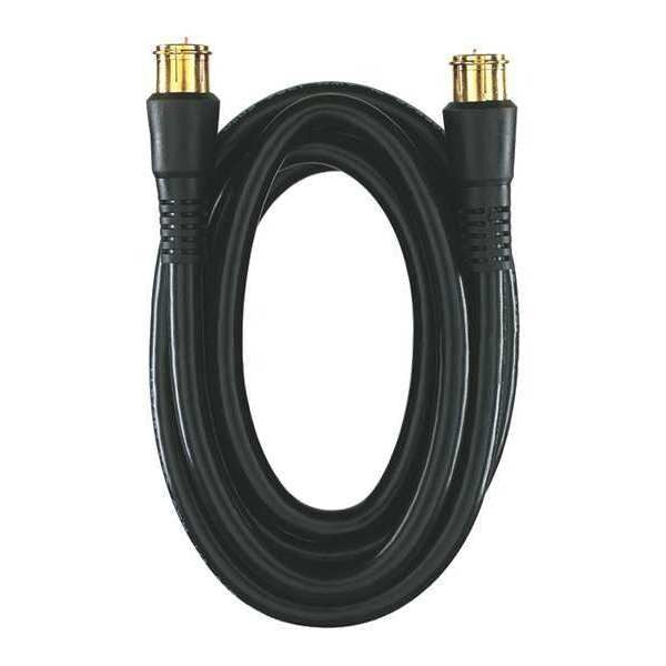 Coaxial Cable, RG6 Connectors, 12ft., Blk