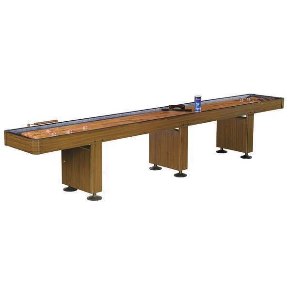 Challenger 14-Ft Shuffleboard Table w/ Storage-Walnut Finish