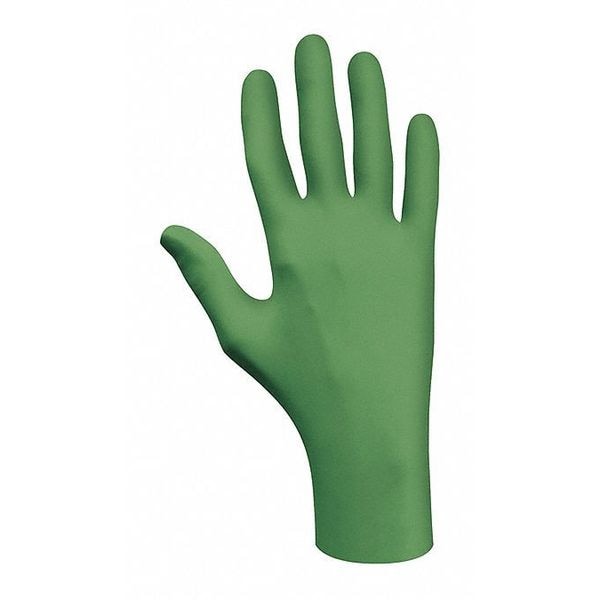 Disposable Gloves, Nitrile, Powder Free, Green, 100 PK