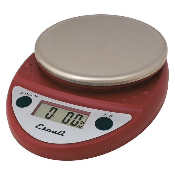 Scale, Digital, Round, 11 lb./5kg, Red