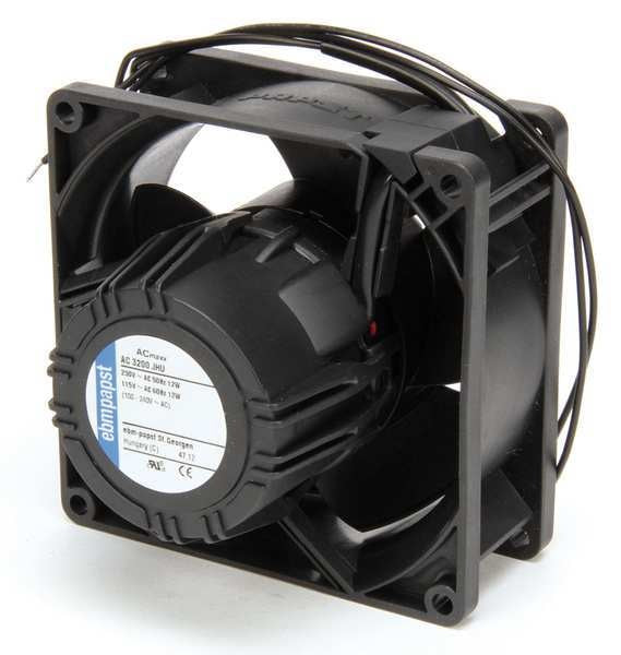 Axial Fan, Square, 115/230V AC, 1 Phase, 86 cfm, 3 5/8 in W.
