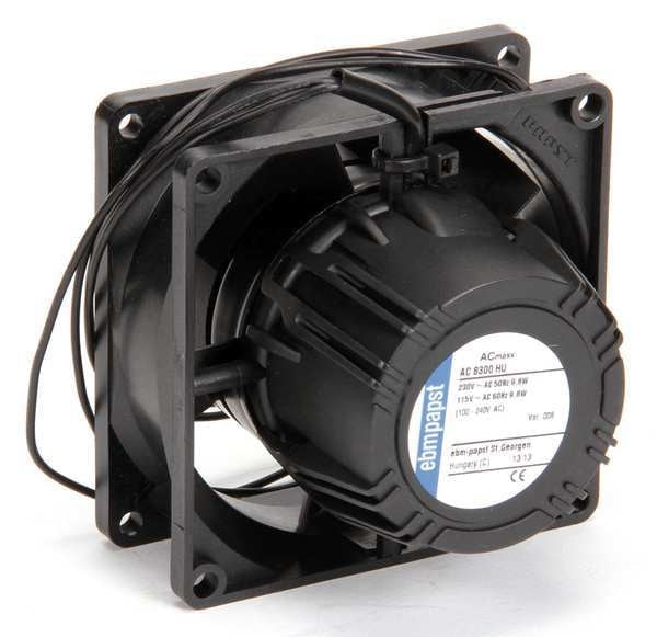 Axial Fan, Square, 115/230V AC, 1 Phase, 47.1 cfm, 3 3/16 in W.