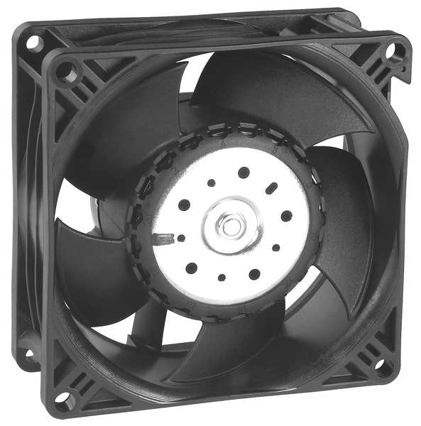 Axial Fan, Square, 24V DC, 86 cfm, 3 5/8 in W.