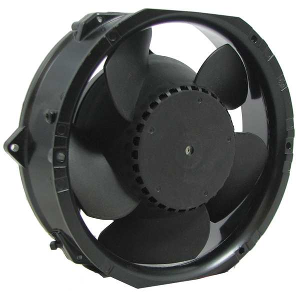Standard Round Axial Fan, Round, 24V DC, 312 cfm, 6 1/4 in W.