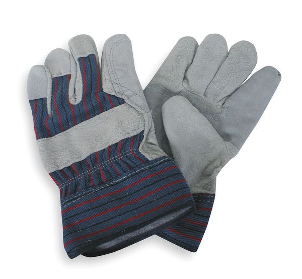 Leather Gloves, XL, Gray/Blue, PR