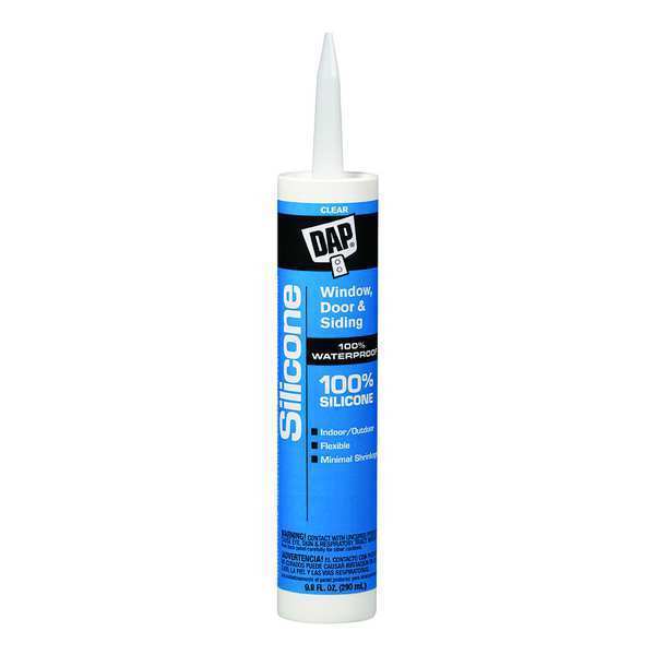 Window, Door & Siding Sealant, 9.8 oz, Cartridge, White, Silicone Rubber Base