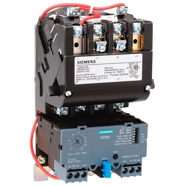 Nonreversing NEMA Magnetic Motor Starter, No Enclosure NEMA Rating, 120 to 240V AC, 3 Poles, 1NO