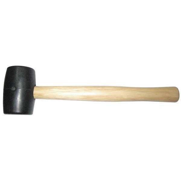 Rubber Mallet, Hickory, 16 Oz