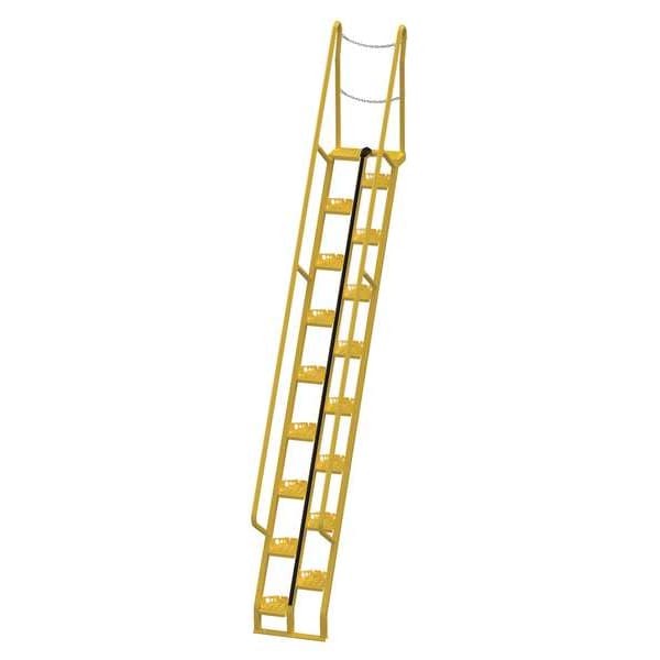 174 1/8 in Alternating Tread Stairs, Steel, 17 Steps, Baked-In Powder Coated Finish