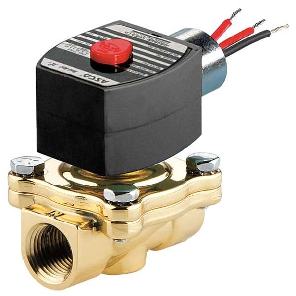 24V DC Stainless Steel Solenoid Valve, Normally Open, 3/4 in Pipe Size