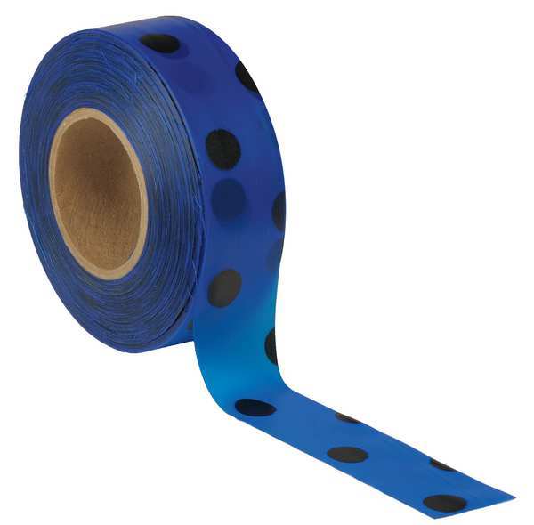 Flagging Tape, Blue/Blk, 300ft x 1-3/16In
