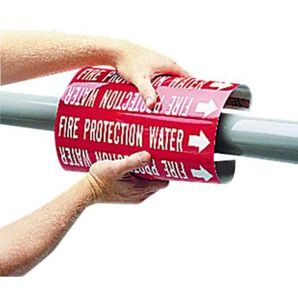 Pipe Marker, Fire Protection Water, Red, 4060-B