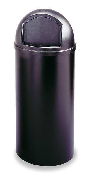 15 gal Round Trash Can, Black, 15 1/4 in Dia, Swing, Plastic
