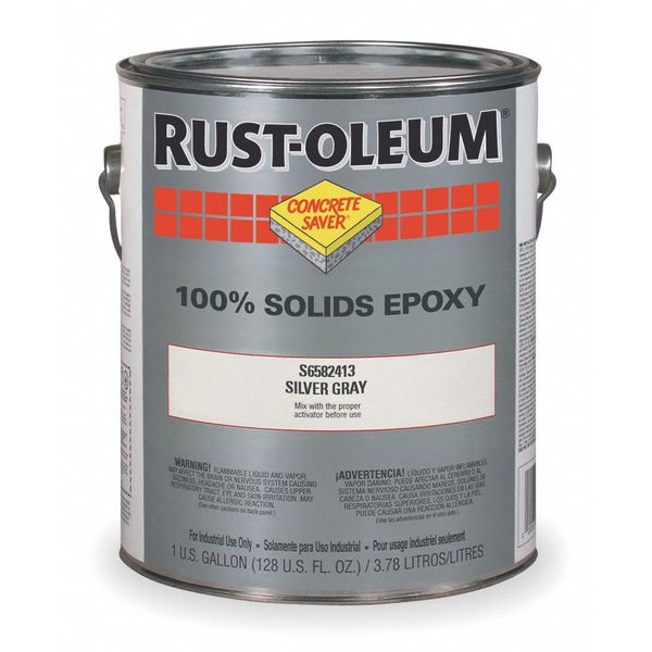 1 gal Floor Coating, High Gloss Finish, Silver Gray, Solvent Base