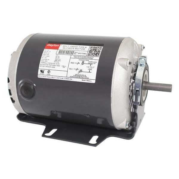 Split-Phase Belt Drive Motor, 1/3 HP, 48 Frame, 115V AC Voltage, 1,725 Nameplate RPM