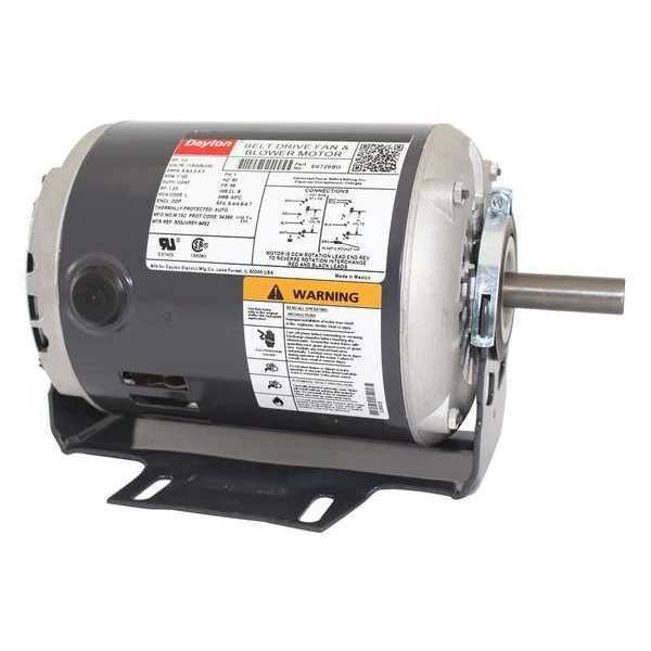 Split-Phase Belt Drive Motor, 1/2 HP, 56 Frame, 115/208-230V AC Voltage, 1,725 Nameplate RPM
