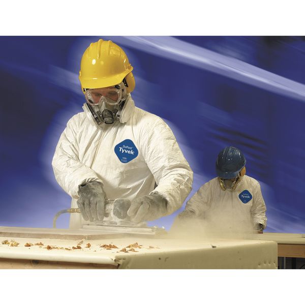 Tyvek 400 Hooded Disposable Coveralls, Medium, Zipper, Elastic Wrist, Elastic Ankle, White, 6 Pack