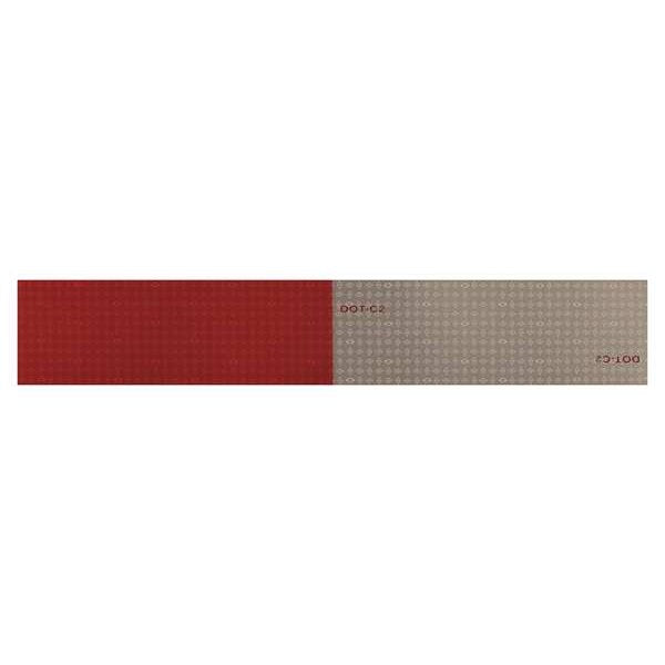 Reflective Tape, W 2 In, Red/White