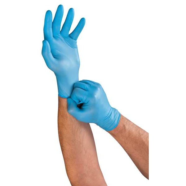 Lightweight Nitrile Disposable Gloves, Nitrile, Powder Free, Blue, M, 150 PK