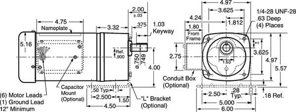 AC Gearmotor, 320.0 in-lb Max. Torque, 58 RPM Nameplate RPM, 230/460V AC Voltage, 3 Phase