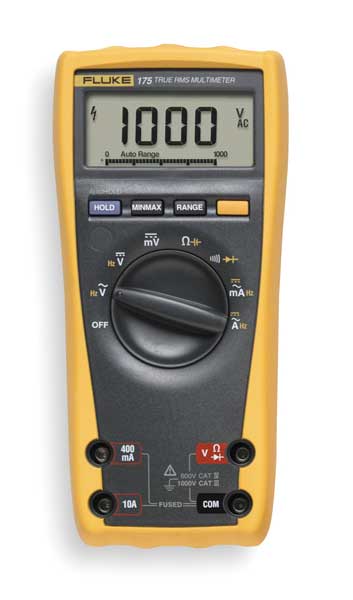 Digital Multimeter, 1,000 Max. AC Volts, 1,000 Max. DC Volts, 10 Max. AC Amps, 10 Max. DC Amps