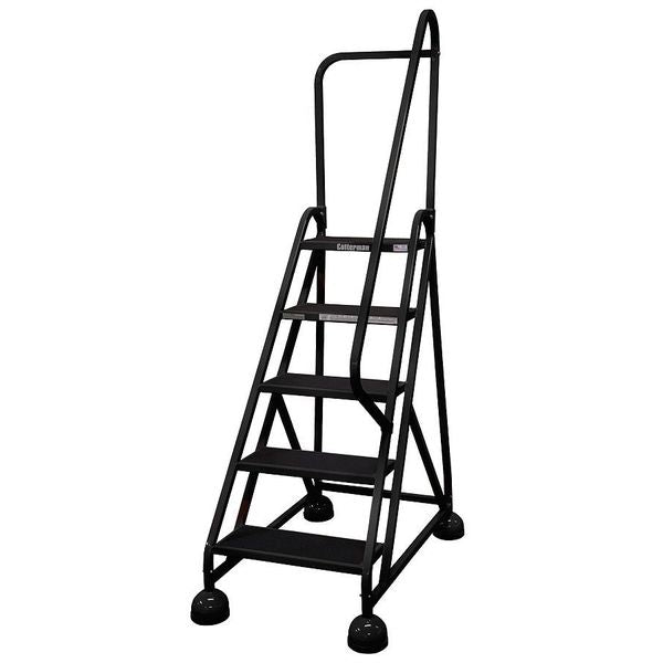 75 in H Steel Rolling Ladder, 5 Steps