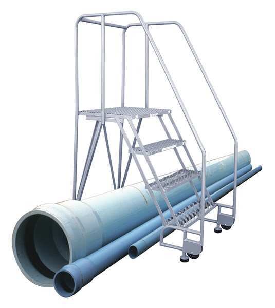 80 in H Steel Tilt and Roll Ladder, 5 Steps