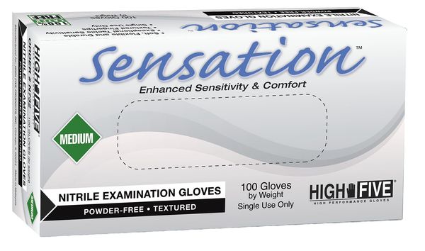 Exam Gloves with Low Dermatitis Potential, Nitrile, Powder Free, Blue, M, 100 PK