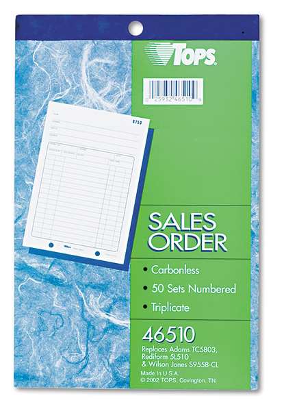 Sales Order Book, 5-9/16 x 7-15/16