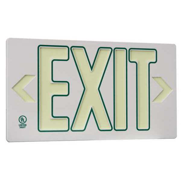 Exit Sign, 8 3/4 in x 15 3/8 in, Plastic
