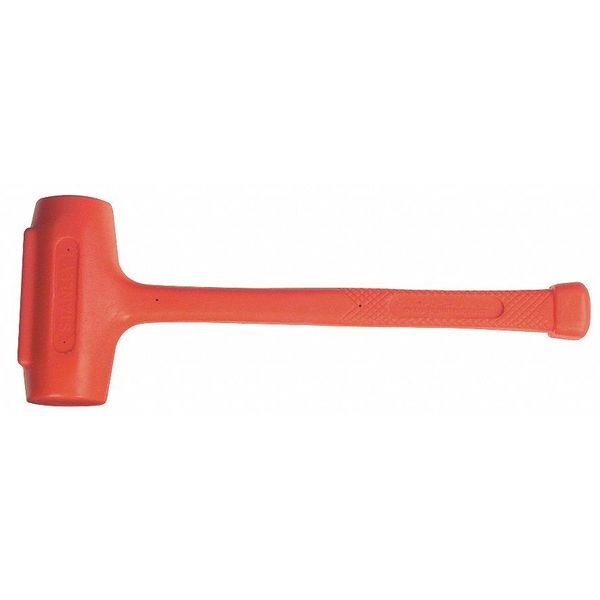 5 lb. Soft-Face Dead Blow Sledge Hammer, 20 in L, 2 3/4 in Face Dia., Steel, Red