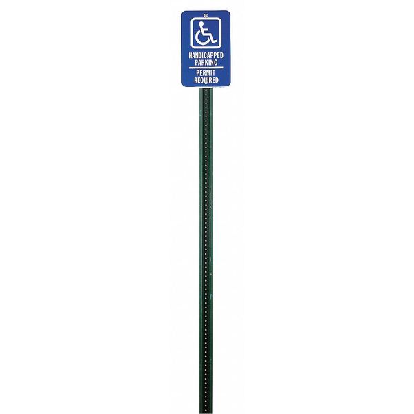 Sign Post, Green, Steel, 12 ft L
