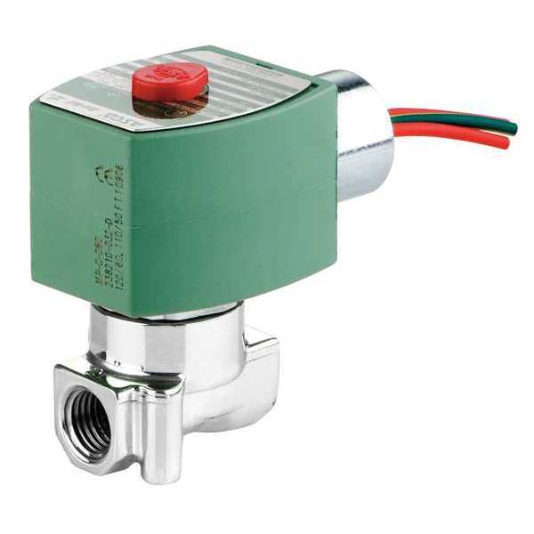 24V DC Stainless Steel Solenoid Valve, Normally Closed, 1/4 in Pipe Size
