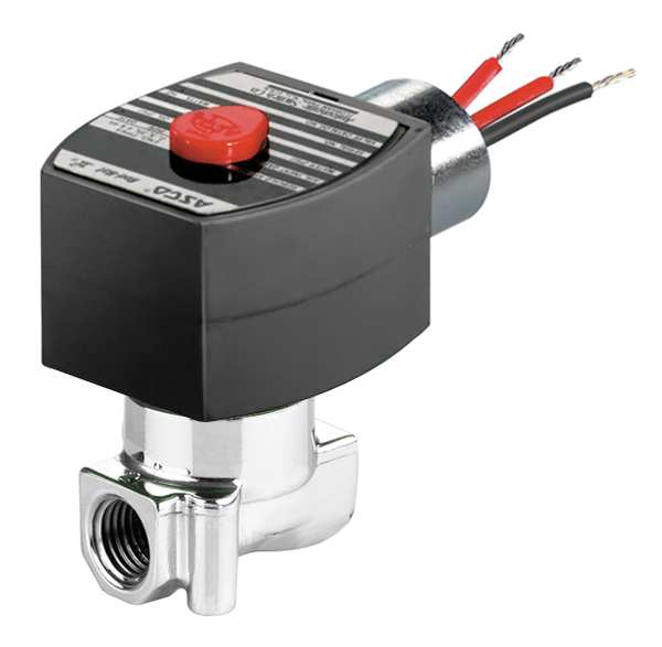 120V AC 316L Stainless Steel Solenoid Valve, Normally Closed, 1/4 in Pipe Size