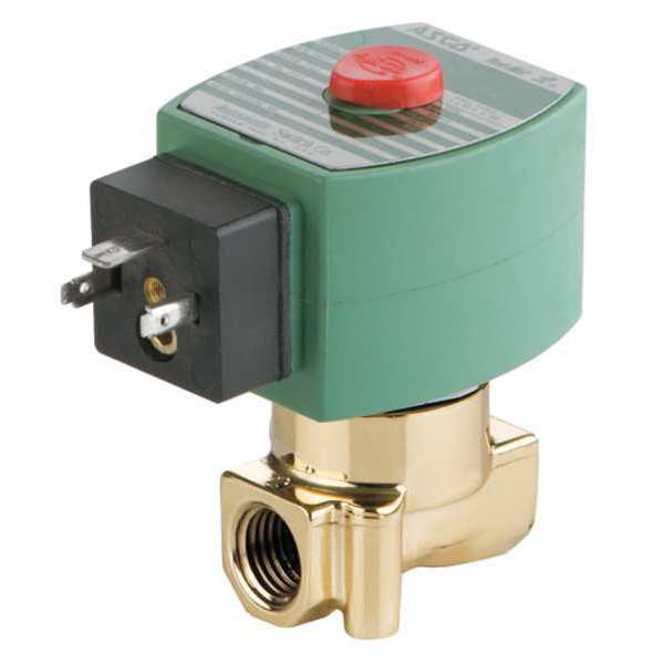 120V AC Brass Solenoid Valve, Normally Closed, 1/4 in Pipe Size