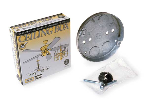 Electrical Box, Round Ceiling Pan, Color: Silver