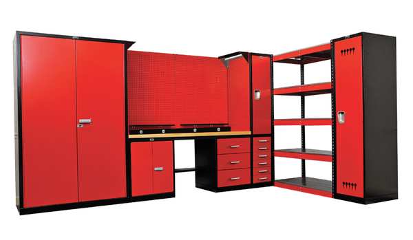 14 ga. Steel Storage Cabinet, 36 in W, 78 in H, Stationary