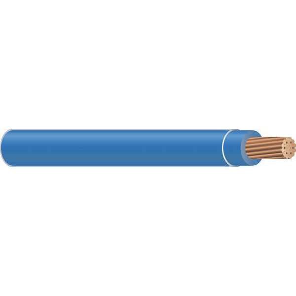 Building Wire, THHN, 4 AWG, 500 ft, Blue, Nylon Jacket, PVC Insulation