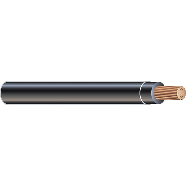 Building Wire, THHN, 4/0, 500 ft, Black, Nylon Jacket, PVC Insulation