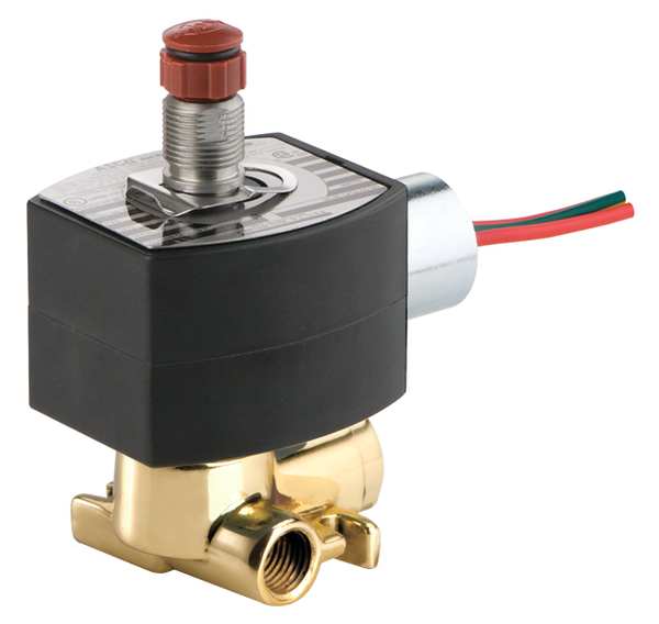 24V DC Brass Solenoid Valve, Universal, 1/4 in Pipe Size