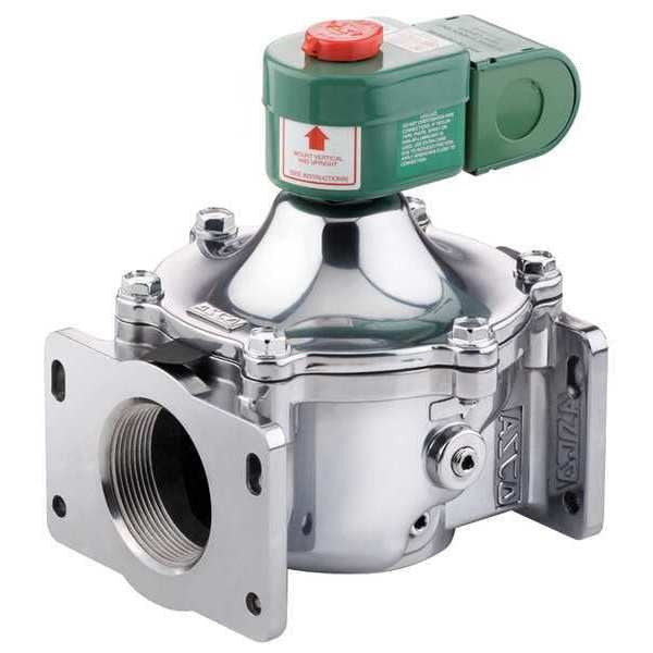 120V AC Aluminum Fuel Gas Solenoid Valve with Test Port, Normally Closed, 1 in Pipe Size