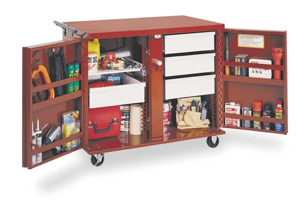 JOBOX Rolling Work Bench - 4 Drawers, 1 Shelf, 4