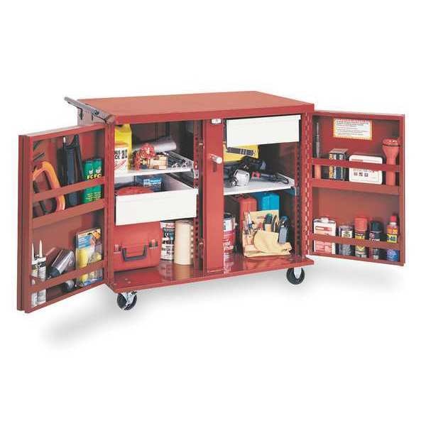 JOBOX Rolling Work Bench - 4 Drawers, 1 Shelf, 4