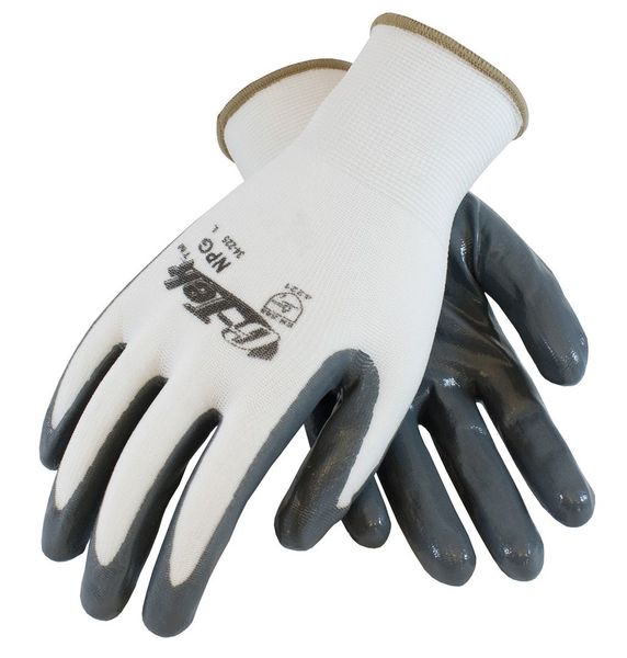 Coated Gloves, XS, Gray/White, PK12
