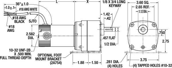 DC Gearmotor, 100.0 in-lb Max. Torque, 5 RPM Nameplate RPM, 90V DC Voltage