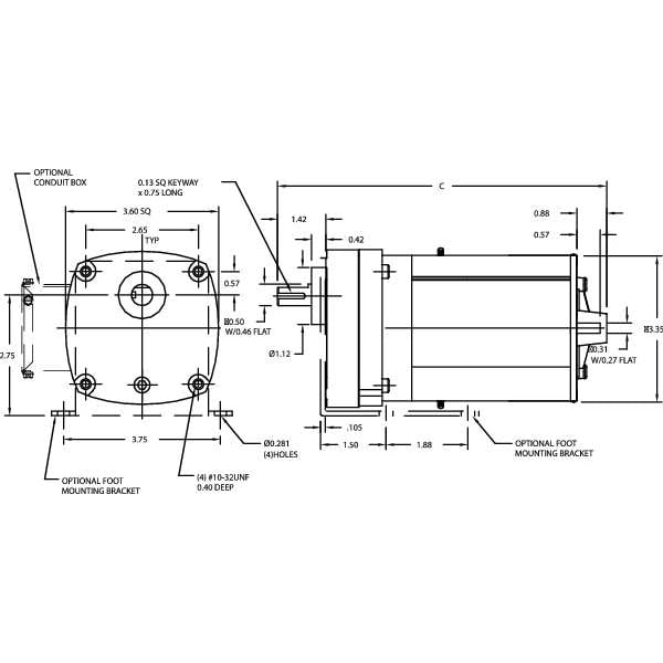 AC Gearmotor, 49.0 in-lb Max. Torque, 63 RPM Nameplate RPM, 115V AC Voltage, 1 Phase