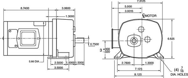 DC Gearmotor, 1,087.0 in-lb Max. Torque, 9 RPM Nameplate RPM, 90V DC Voltage