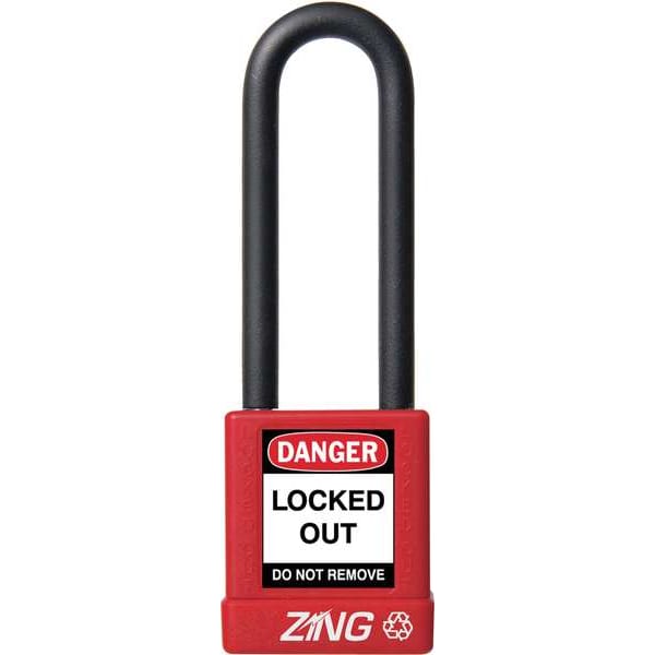 Lockout Padlock, KD, Red, 1-3/4