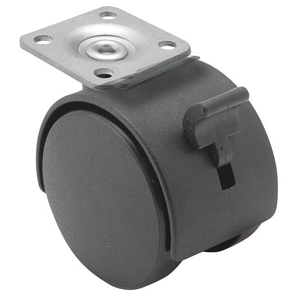 50mm Non-Marking Nylon Swivel Caster, Side Brake, Loads Up To 75 lb