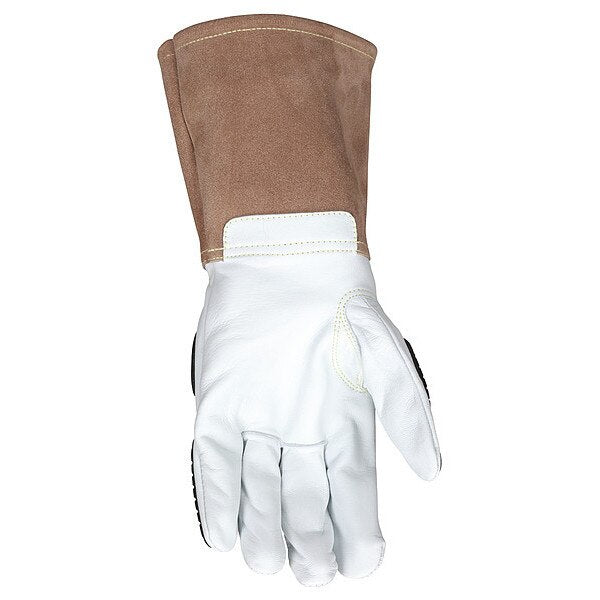 Leather Gloves, White, L, PK12